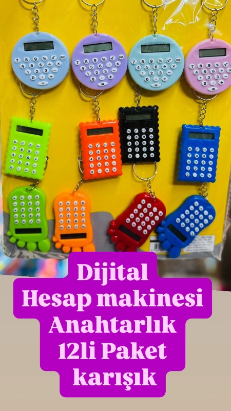 HESAP MAKİNESİ ANAHTARLIK / 12Lİ PAKET